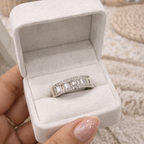 Zivuna Baguette Eternity Ring in Sterling Silver Finish
