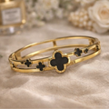 ZIVUNA Elegant Dual Clover Kada Bracelet