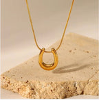 18K Gold Plated Minimal U Pendant Necklace