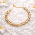 Adjustable Gold Plated Triple Chain Bracelet