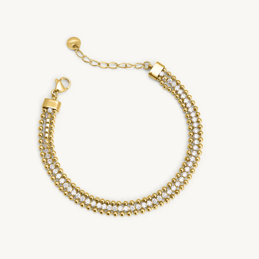Adjustable Gold Plated Triple Chain Bracelet