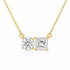Dual Zirconia Gold Necklace for Women