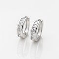 Silver Crystal Hoop Earrings