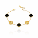Black & Gold Clover Bracelet