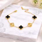 Black & Gold Clover Bracelet