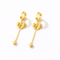 Golden Bow & Heart Drop Earrings