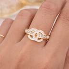 White Enamel Loop Anti-Tarnish Ring