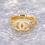 White Enamel Loop Anti-Tarnish Ring