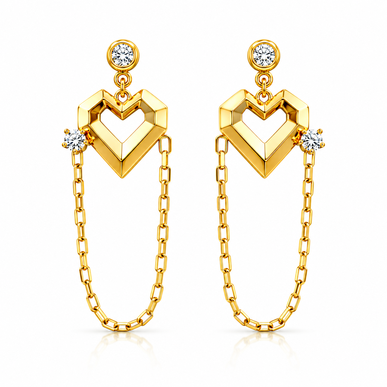 Eternal Heart Drop Earrings