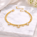 Square Crystal Gold Bracelet