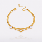 Square Crystal Gold Bracelet