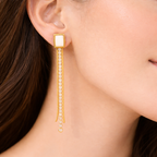 Golden Stream Anti-Tarnish Drop Earrings