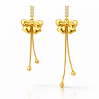 Golden Bow Drop Earrings