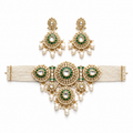 Emerald Kundan Pearl Choker Set