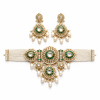 Emerald Kundan Pearl Choker Set