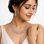 Blush Elegance Zircon Necklace Set