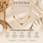 Golden Bow Layered Necklace