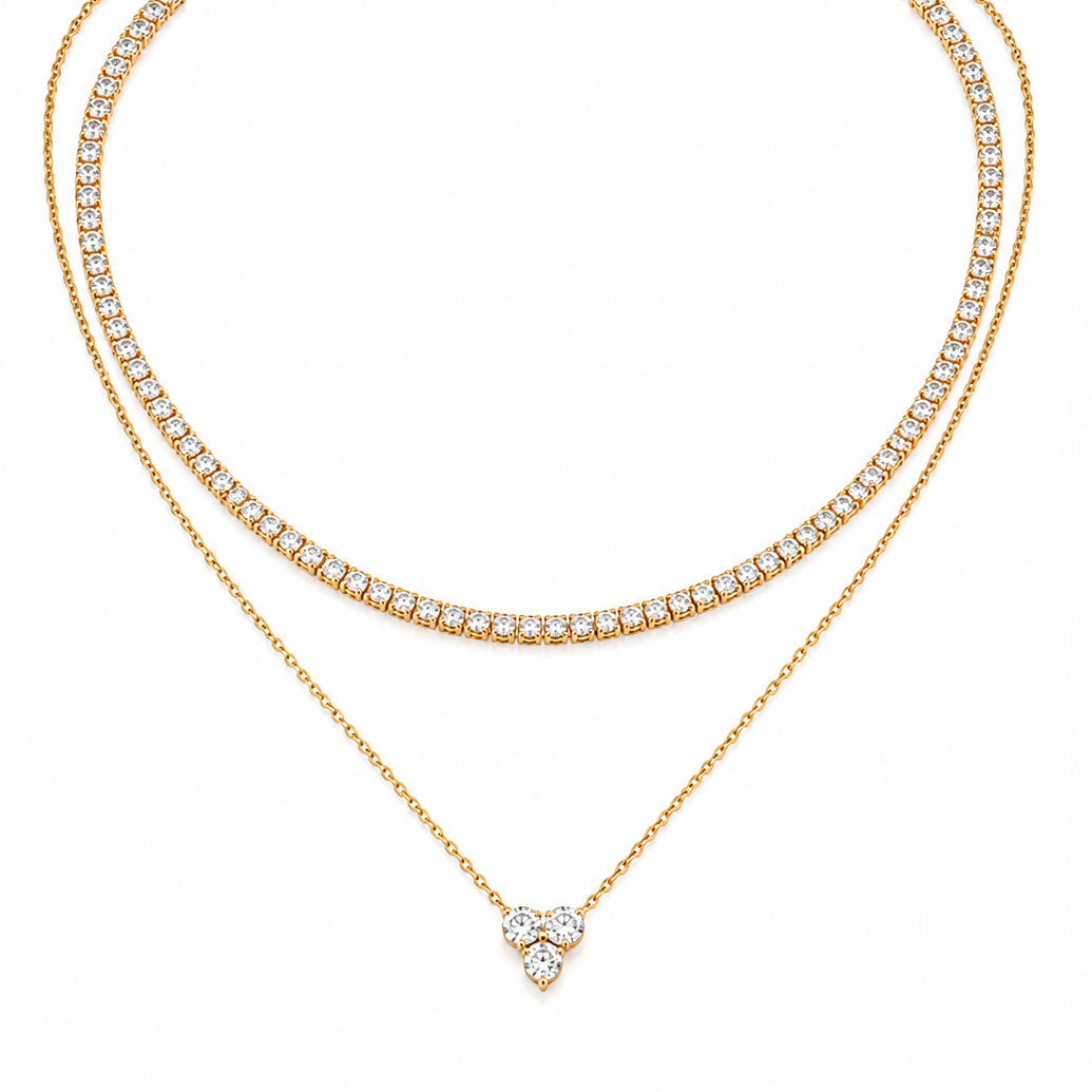 Aurora Double Layer Tennis Necklace