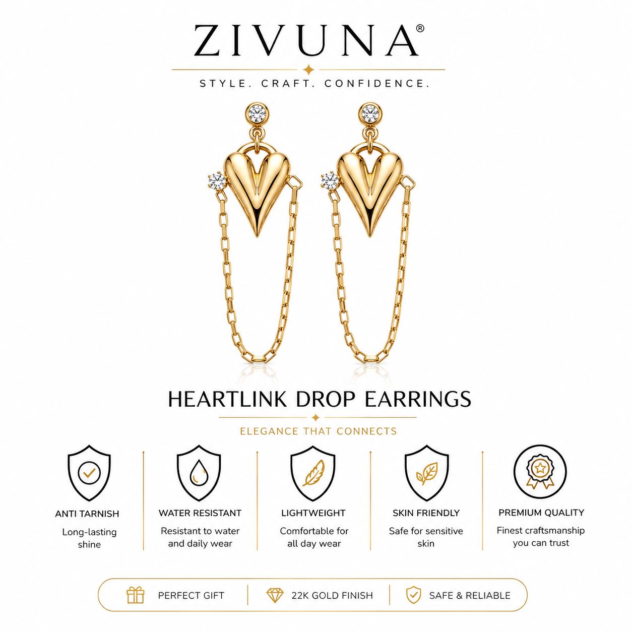Heartlink Drop Earrings
