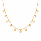 Celestial Star Charm Gold Necklace
