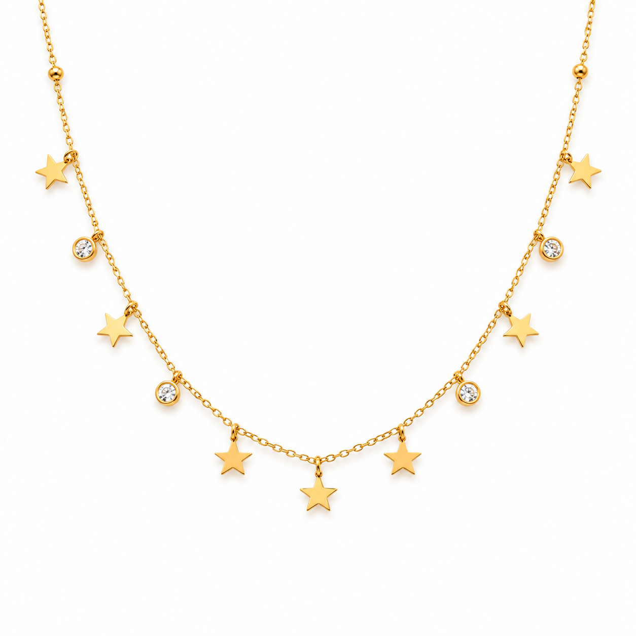 Celestial Star Charm Gold Necklace