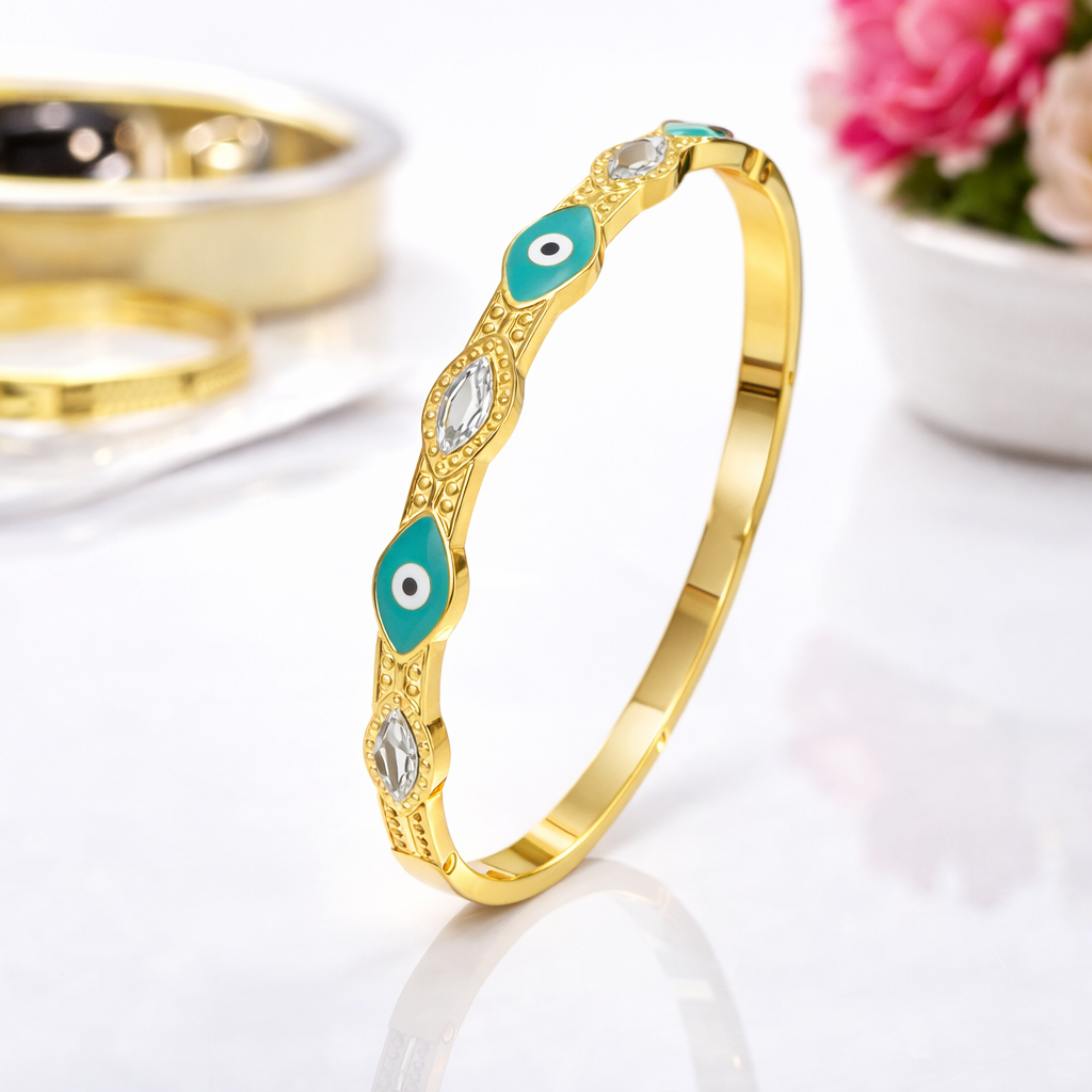 Turquoise Evil Eye Gold Bracelet