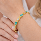 Turquoise Evil Eye Gold Bracelet