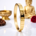 Jai Shri Ram Engraved Spiritual Gold Bracelet for Men