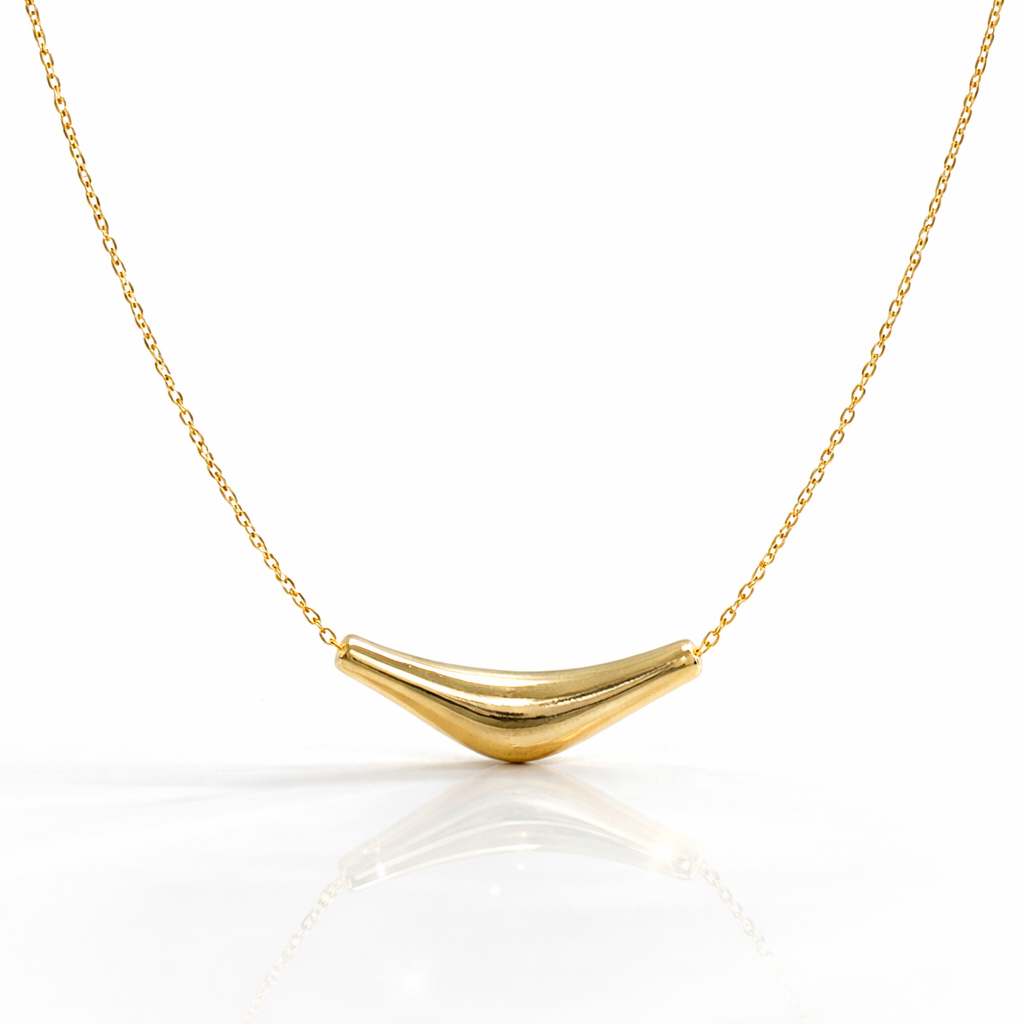 18K Gold Plated Minimal Curve Bar Necklace