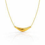 18K Gold Plated Minimal Curve Bar Necklace