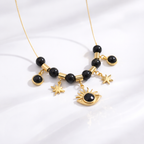 18K Gold Plated Turquoise Sun & Star Charm Necklace