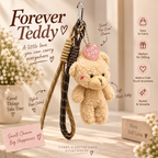 Forever Teddy Cute Plush Bag Keychain