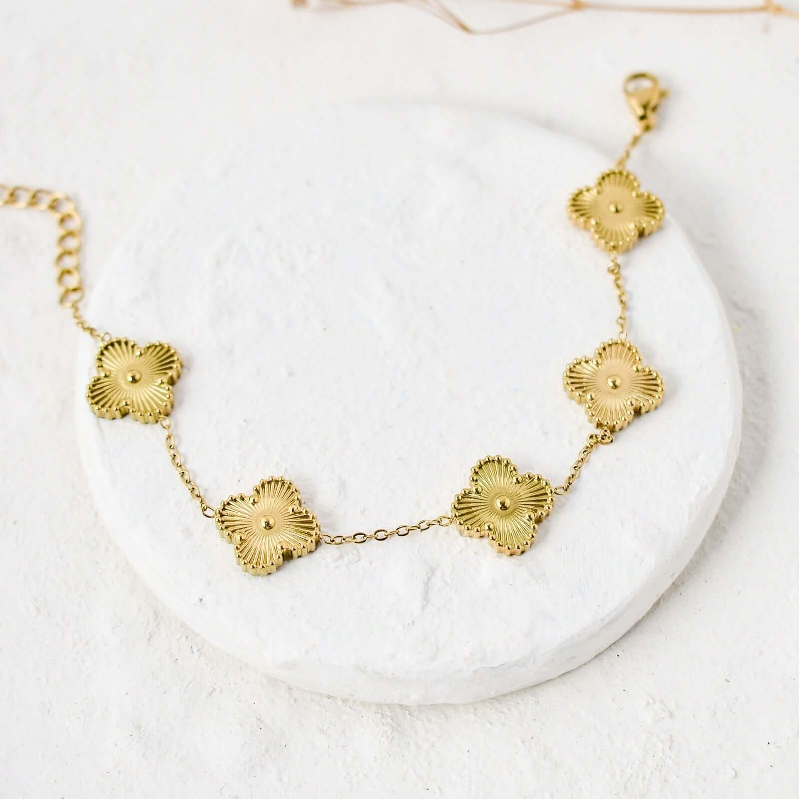 Golden Four leaf Clover Bracelet