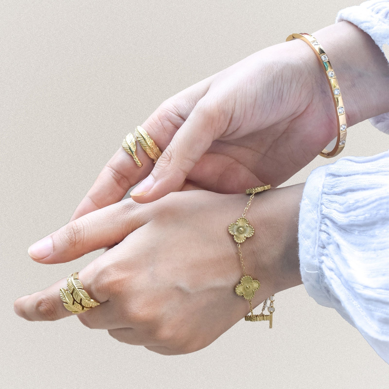 Golden Four leaf Clover Bracelet