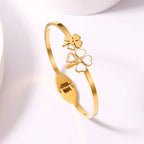 Dual Flower Openable Floral Anti-Tarnish Bracelet For Women