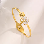 Dual Flower Openable Floral Anti-Tarnish Bracelet For Women