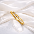 Minimal Nail Style 18k Gold Plated Bracelet with Zircon