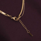 18k Gold Plated Gilded Ring Layered Necklace