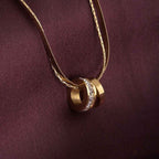 18k Gold Plated Gilded Ring Layered Necklace