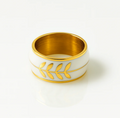 Elegant gold enamel ring
