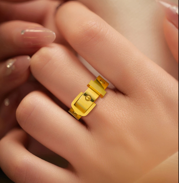 Belt ring-18K Gold Plated