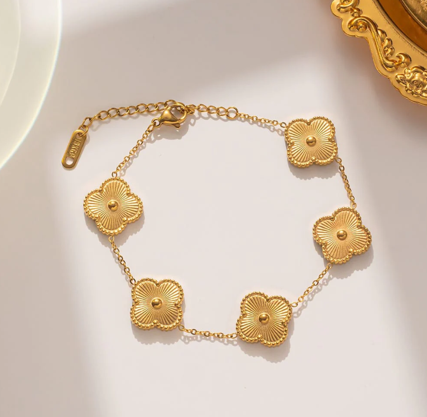 Golden Four leaf Clover Bracelet