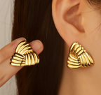 Golden Seashell Statement Earrings