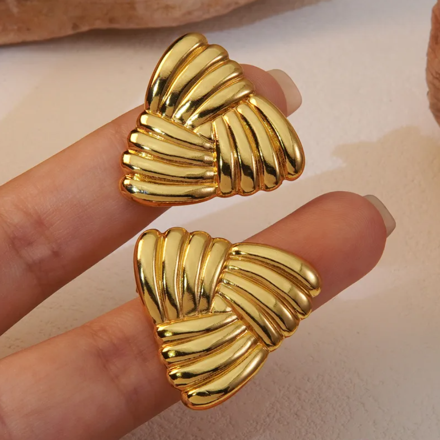 Golden Seashell Statement Earrings