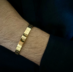 Jai Shri Ram Engraved Spiritual Gold Bracelet for Men