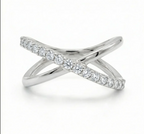 Elegant sterling silver crossover adjustable ring