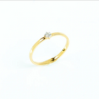 18K Gold Plated Anti-Tarnish Solitaire Ring