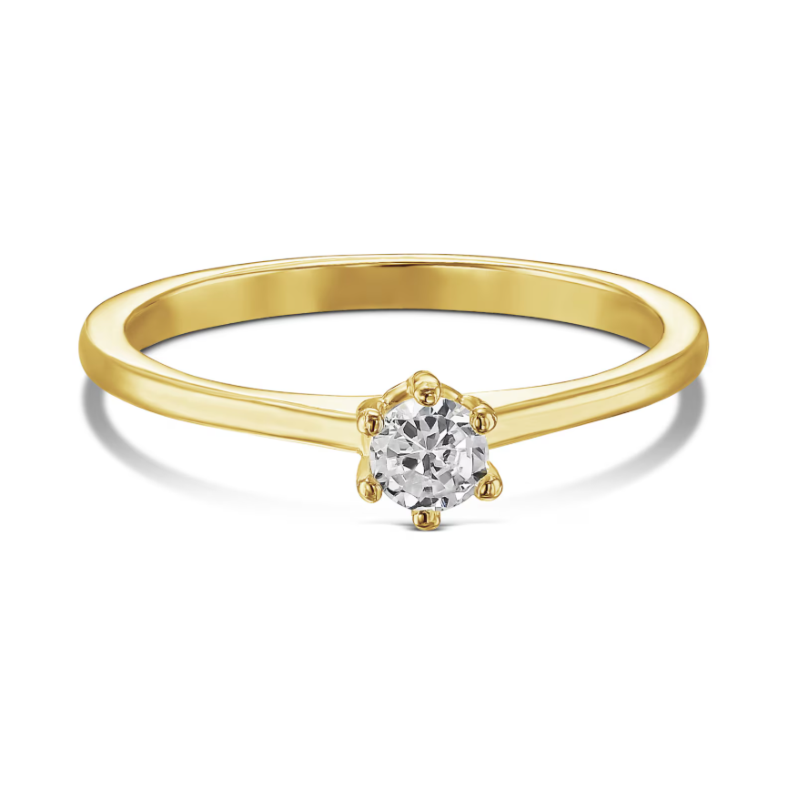 18K Gold Plated Anti-Tarnish Solitaire Ring