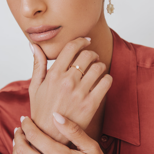 18K Gold Plated Anti-Tarnish Solitaire Ring