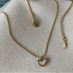 Dainty Gold Enamel Heart Pendant Necklace